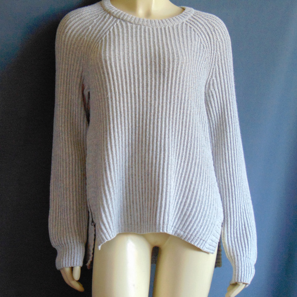Madewell Gray Checklist Side Zipper Sweater M - Picture 2 of 7
